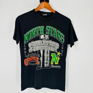 Vintage Minnesota North Stars T-Shirt Sz Medium 1991 Stanley Cup Single Stitch